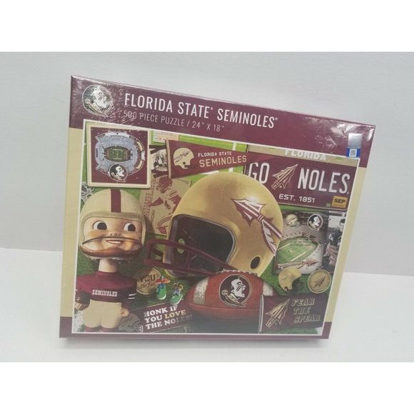 Florida Seminoles 500 Piece Puzzle 24"x18" Fear The Spear Nole Helmet Stadium A4 - Picture 5 of 10